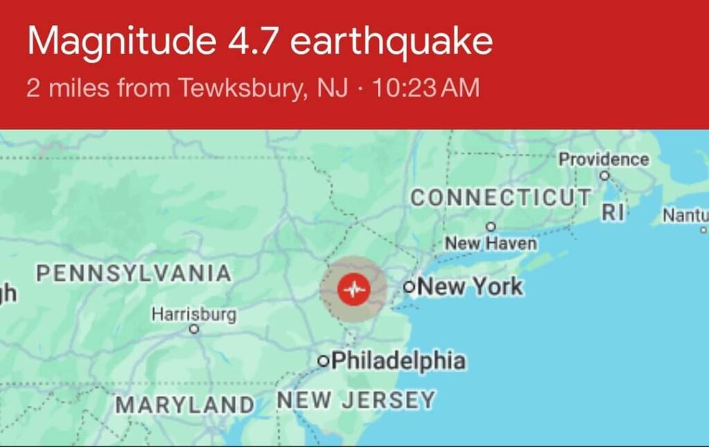 Sismo de magnitud 4.7 sacude Nueva York y Nueva Jersey