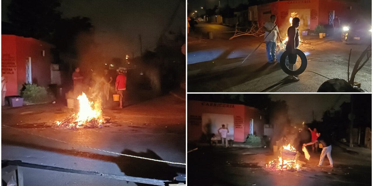 Hartos de la CFE; Vecinos encienden fogata por falta de electricidad